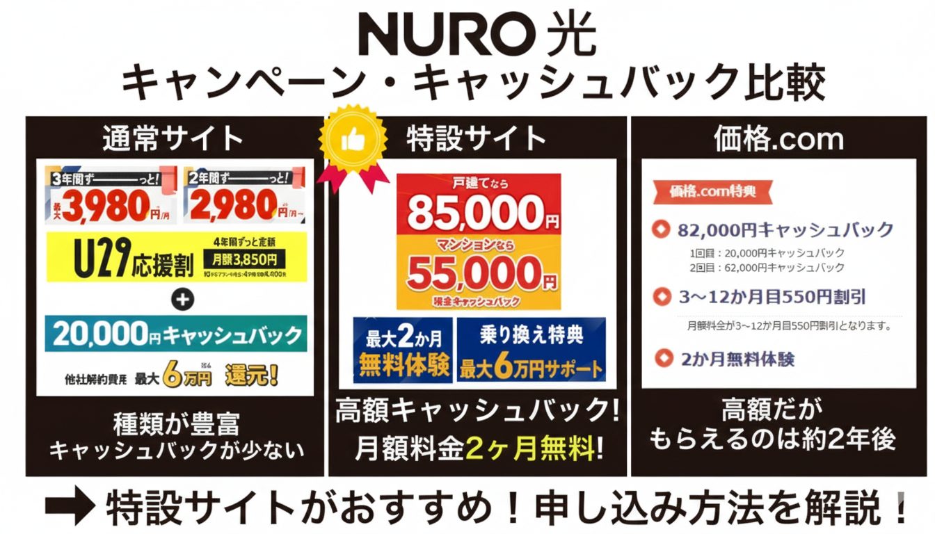 NURO光　キャンペーン比較