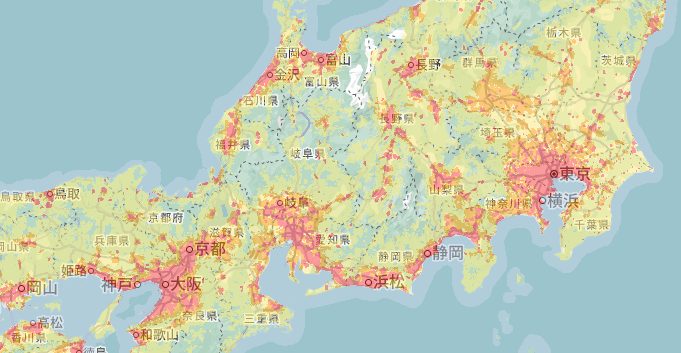 関東の5G対応エリア