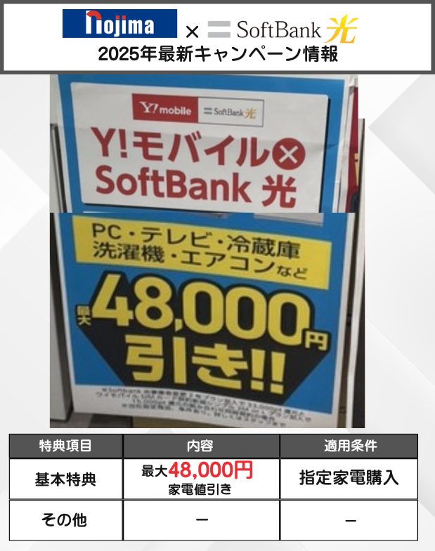 ノジマのソフトバンク光12月のキャンペーン