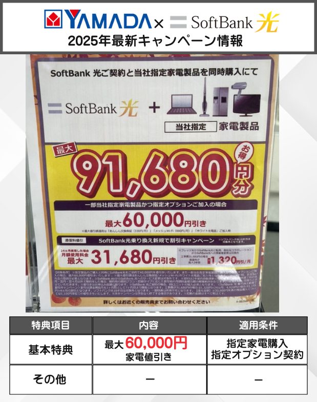 ヤマダ電機 ソフトバンク光 12月